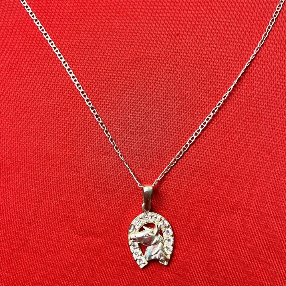 Elegant 925 strling Silver Necklace‎ with Horse Pendant